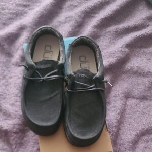 Hey Dude Kids Black Moccasins